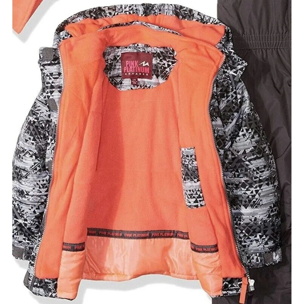 PINK Platinum Girls' Puffer SKI Snowboard Jacket   Size 4